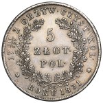 November Uprising, 5 zloty Warsaw 1831 KG