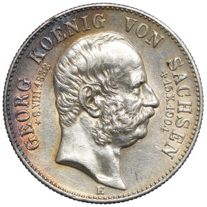 Germany, Saxony, Georg I, 2 posthumous Mark Muldenhütten 1904 E