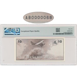 Lithuania, 10 Litu 1991 - AB - PMG 66 EPQ - with error - LOW NUMBER
