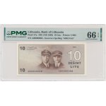Lithuania, 10 Litu 1991 - AB - PMG 66 EPQ - with error - LOW NUMBER