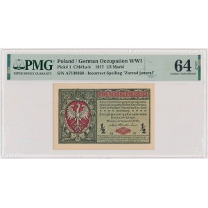 1/2 marki 1916 - Jenerał - A - PMG 64 EPQ