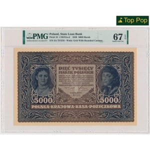 5,000 marks, 1920 – Series III A – PMG 67 EPQ