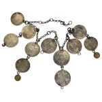 Necklace made of THALERS and Kreuzer coins (13 coins in total)