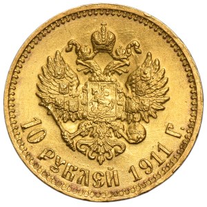Russia, Nicholas II, 10 Rouble Petersburg 1911 ЭБ