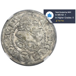 Silesia, Duchy of Teschen, Adam Wenzel, 3 Krajcary Teschen 1609 - NGC MS62