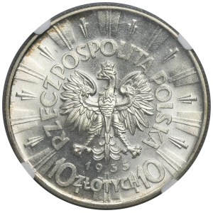 Piłsudski, 10 zlotych, 1935 - NGC MS62