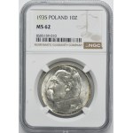 Piłsudski, 10 zlotych, 1935 - NGC MS62