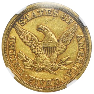 USA, 5 Dollars Philadelphia 1847 - Liberty Head - NGC AU DETAILS