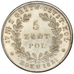 November Uprising, 5 zloty Warsaw 1831 KG