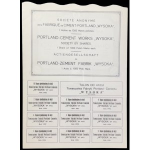 Spoločnosť na výrobu portlandského cementu „Wysoka“, 1 000 mkp, 1923