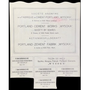 Wysoka Portland Cement Factory Association, 5 x 1,000 mkp, 1920