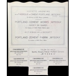 Wysoka Portland Cement Factory Association, 10 x 1,000 mkp, 1920