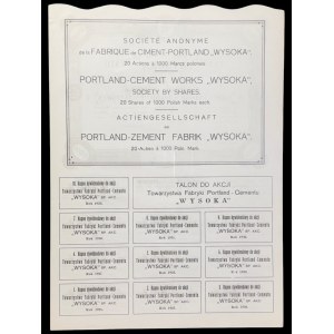 Wysoka Portland Cement Factory Association, 20 x 1,000 mkp, 1923