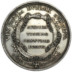 Deutschland, Kurfürstentum Bayern, Hochzeitsmedaille von Maximilian III. Joseph und Maria Anna von Sachsen, Nürnberg 1747