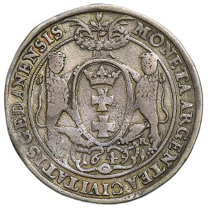 John II Casimir, Thaler Danzig 1649 GR