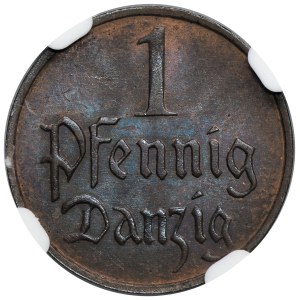 Wolne Miasto Gdańsk, 1 fenig 1930 - NGC MS64 BN