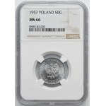 50 groszy 1957 - NGC MS66