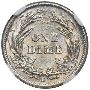 USA, 1 Dime Denver 1912 D - Barber - NGC UNC DETAILS
