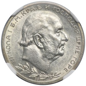 Montenegro, Nicholas I, 1 Perper Paris 1912 - NGC AU58