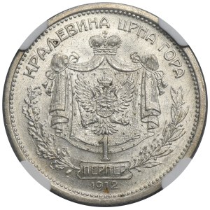 Montenegro, Nicholas I, 1 Perper Paris 1912 - NGC AU58
