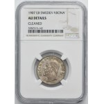 Szwecja, Oskar II, 1 Korona Kungsholmen 1907 EB - NGC AU DETAILS