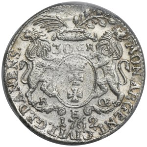 Augustus III of Poland, 30 Groschen Danzig 1762 REOE - PCGS AU58