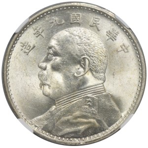 China, Republic, 1 Dollar 1920 - NGC MS61