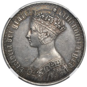 Great Britain, Victoria, 1 Crown London 1847 - NGC PROOF AU DETAILS