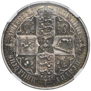 Great Britain, Victoria, 1 Crown London 1847 - NGC PROOF AU DETAILS