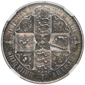 Great Britain, Victoria, 1 Crown London 1847 - NGC PROOF AU DETAILS
