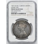 Great Britain, Victoria, 1 Crown London 1847 - NGC PROOF AU DETAILS