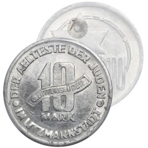 Ghetto Litzmannstadt, 10 mark 1943 Al - PCGS MS61 - dot on star