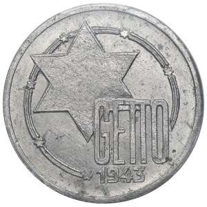 Ghetto Łódź, 10 Mark 1943 Al – PCGS MS61 – dicke Münze
