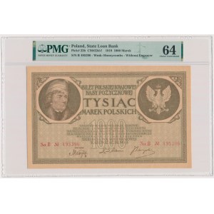 1,000 marks, 1919 - 2x Series B - PMG 64 - BEAUTIFUL and RARE
