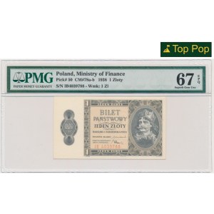 1 zloty, 1938 - IB - PMG 67 EPQ - BEAUTIFUL