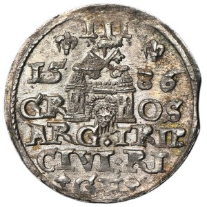 Stephen Bathory, 3 Groschen Riga 1586 - small head