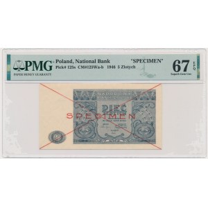 5 zlotych, 1946 - SPECIMEN - PMG 67 EPQ