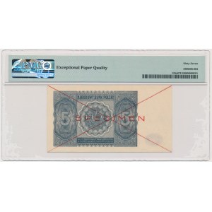 5 zlotych, 1946 - SPECIMEN - PMG 67 EPQ