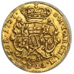 Augustus III of Poland, 1/4 Ducat Dresden 1737 FWôF - PCGS MS62