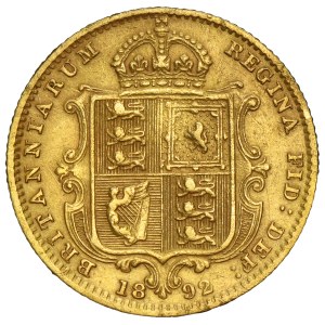 Wielka Brytania, Wiktoria, 1/2 Suwerena Londyn 1892