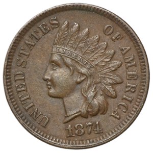 USA, 1 Cent Philadelphia 1874 - Indian Head