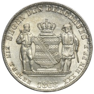Germany, Kingdom of Saxony, Johann V, Thaler Dresden 1868 B