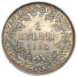 Germany, Duchy of Saxony-Meiningen, Bernhard II, 1 Gulden Munich 1854