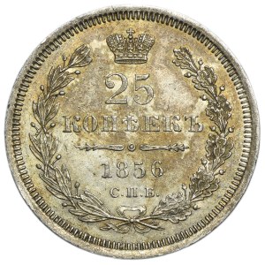 Russland, Alexander II., 25 Kopeken, St. Petersburg 1856, SPB FB