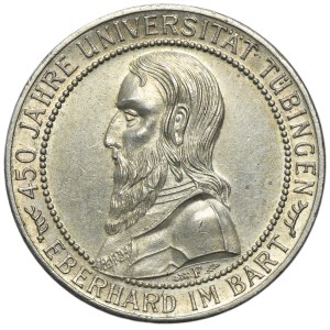 Germany, Weimar Republic, 5 Mark Stuttgart 1927 F - 450 Years of the University of Tübingen