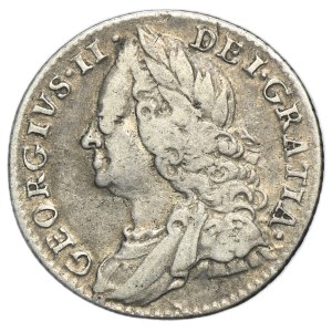Wielka Brytania, Jerzy II, 6 Pensów Londyn 1757