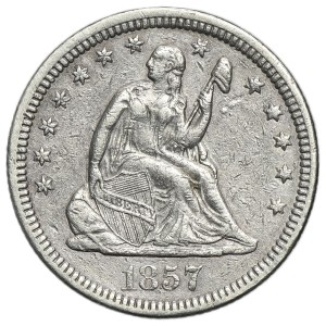USA, 1/4 Dollar Philadelphia 1857 - Seated Liberty