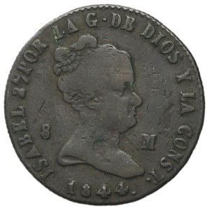 Spanien, Isabella II., 8 Maravedis, Jubia 1844 JA