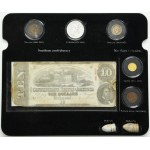 Set, Stati Uniti, Set di monete e banconote del periodo della Guerra di Secessione 1861-1865 (6 pezzi)
