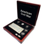 Set, Stati Uniti, Set di monete e banconote del periodo della Guerra di Secessione 1861-1865 (6 pezzi)